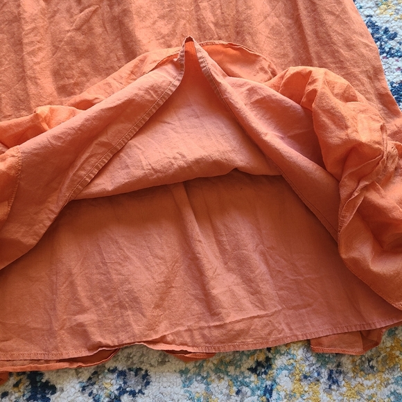 Banana Republic cotton ruffle dress sundress slip dress orange - Picture 12 of 14